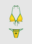 Jamaica Jersey Color Block Bikini Set