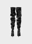 PU Thigh High Stiletto Heel Boots
