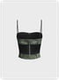 PU Color Block Cami Top