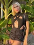 Edgy Black Cut out Bodysuit