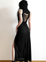 Side Slit Hoodie Plain Maxi Dress
