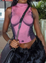 Body Print Crew Neck Human Body Tank Top