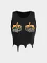 Crew Neck Skull Tank Top