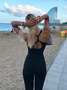 Street Black Backless Jumpsuit