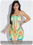 Edgy Multicolor Thermal body print Dress Mini Dress