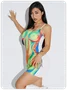 Edgy Multicolor Thermal body print Dress Mini Dress