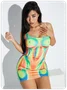 Edgy Multicolor Thermal body print Dress Mini Dress