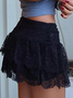 Lace Plain Short Skirt