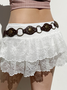 Lace Plain Short Skirt