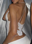 Mesh Backless Halter Butterfly Cami Top