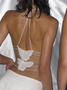 Mesh Backless Halter Butterfly Cami Top
