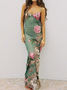 Spaghetti Floral Sleeveless Maxi Dress