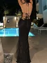 Halter Plain Sleeveless Maxi Dress