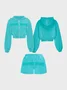 Jersey Plain Coat With Pants Two-Piece Set