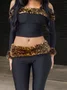 Jersey Leopard Top With Pants Two-Piece Set