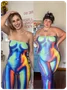 Edgy Multicolor Body print Tube Jumpsuit