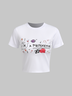 Y2k White Basic Top T-Shirt