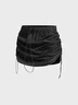 Street Black Drawstring Bottom Skirt