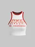 Letter Crew Neck Text Letters Tank Top