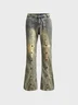 Denim Metal Detail Gradient Pattern Bell-Bottomtrousers Jeans