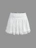 Lace Wrinkled Plain Short Skirt