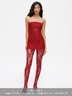 Lace Mesh Plain Tube Dress With Tights Two-Piece Set