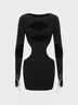 【Final Sale】Edgy Black Cut Out Dress Mini Dress