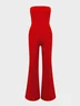 Tube Jersey Strapless Plain Sleeveless Jumpsuit