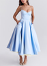 Spaghetti Color Block Sleeveless Maxi Dress